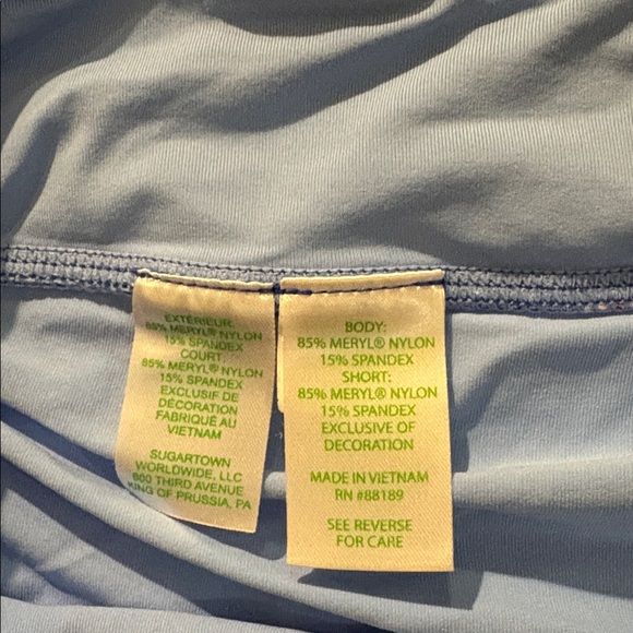 Lilly Pulitzer Luxletic UPF 50+ Fern Skort Borealis Blue Swim On Over SZ L EUC - Picture 3 of 6